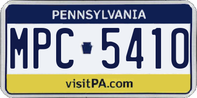 PA license plate MPC5410