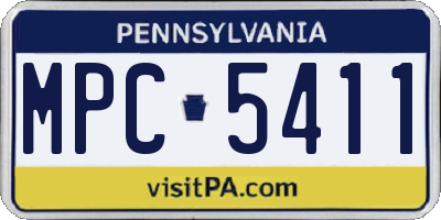 PA license plate MPC5411