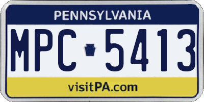 PA license plate MPC5413