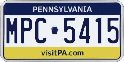 PA license plate MPC5415