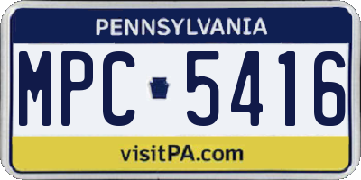 PA license plate MPC5416