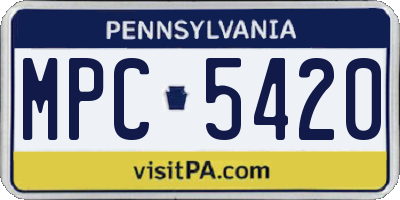 PA license plate MPC5420