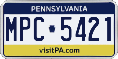 PA license plate MPC5421