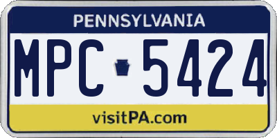 PA license plate MPC5424