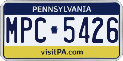 PA license plate MPC5426