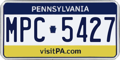 PA license plate MPC5427