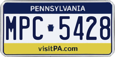 PA license plate MPC5428