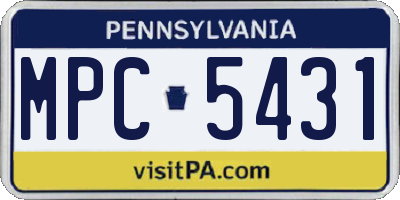 PA license plate MPC5431