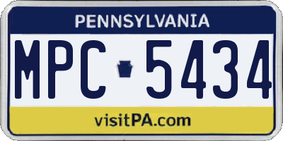 PA license plate MPC5434