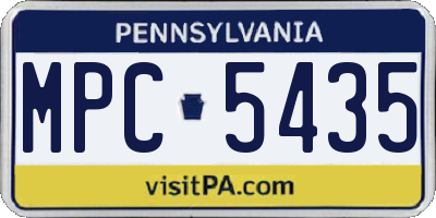 PA license plate MPC5435