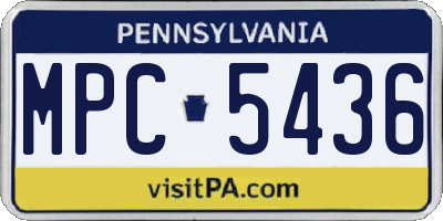 PA license plate MPC5436
