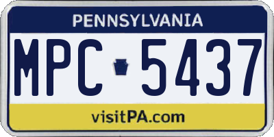 PA license plate MPC5437