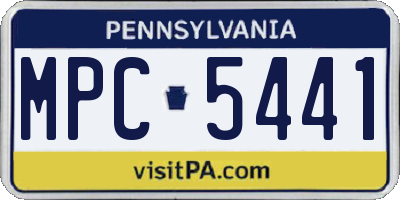 PA license plate MPC5441