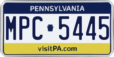 PA license plate MPC5445