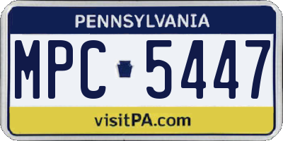 PA license plate MPC5447