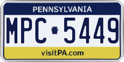 PA license plate MPC5449