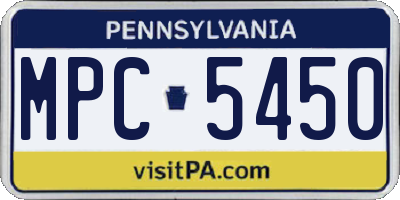 PA license plate MPC5450