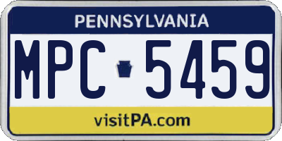 PA license plate MPC5459