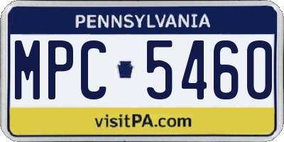 PA license plate MPC5460
