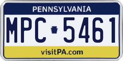 PA license plate MPC5461