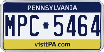 PA license plate MPC5464