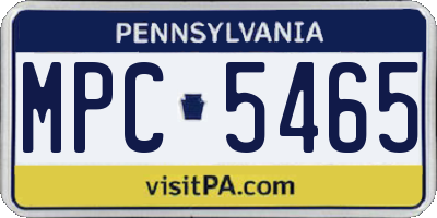 PA license plate MPC5465