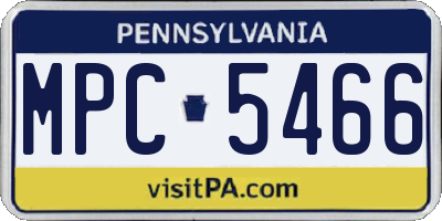 PA license plate MPC5466