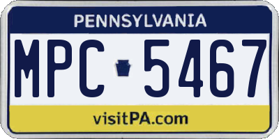 PA license plate MPC5467