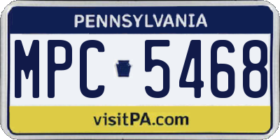 PA license plate MPC5468