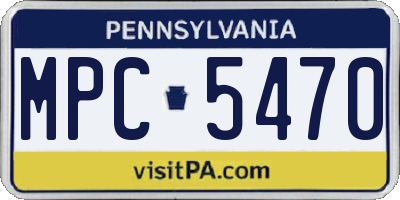 PA license plate MPC5470