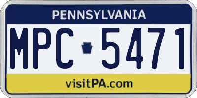 PA license plate MPC5471