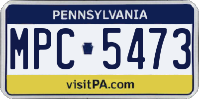 PA license plate MPC5473