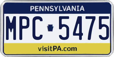 PA license plate MPC5475