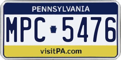 PA license plate MPC5476