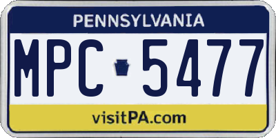 PA license plate MPC5477