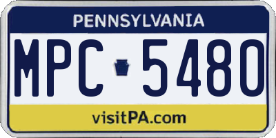 PA license plate MPC5480
