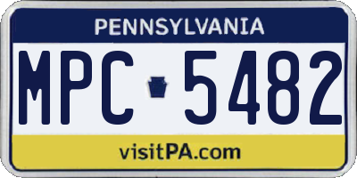 PA license plate MPC5482