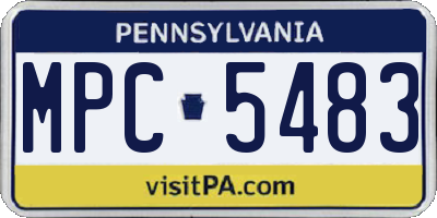 PA license plate MPC5483