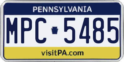 PA license plate MPC5485