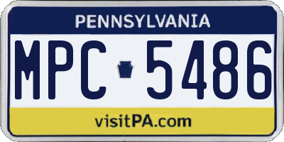 PA license plate MPC5486