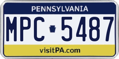 PA license plate MPC5487