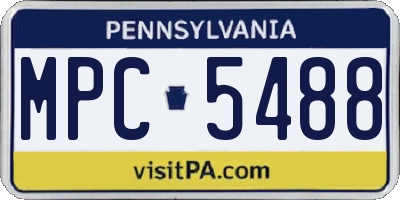 PA license plate MPC5488