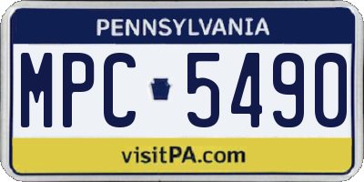 PA license plate MPC5490