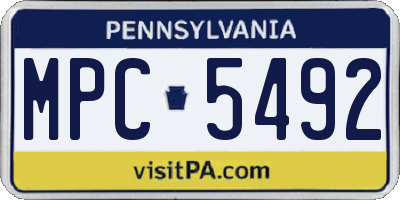 PA license plate MPC5492