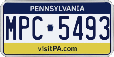 PA license plate MPC5493