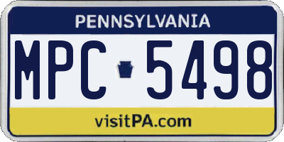 PA license plate MPC5498