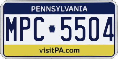 PA license plate MPC5504