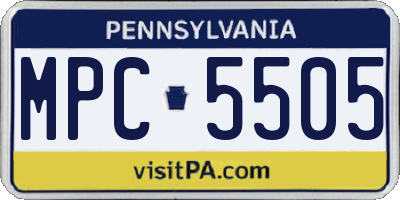PA license plate MPC5505