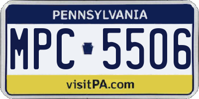 PA license plate MPC5506