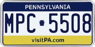 PA license plate MPC5508